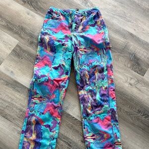 Forever 21 Vibrant Multicolor Cargo Pants sz xs